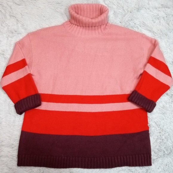 Ann Taylor Womens Sweater Turtleneck Pink XXL Wool Pullover Stretch Sweatshirt‎ - Picture 1 of 10